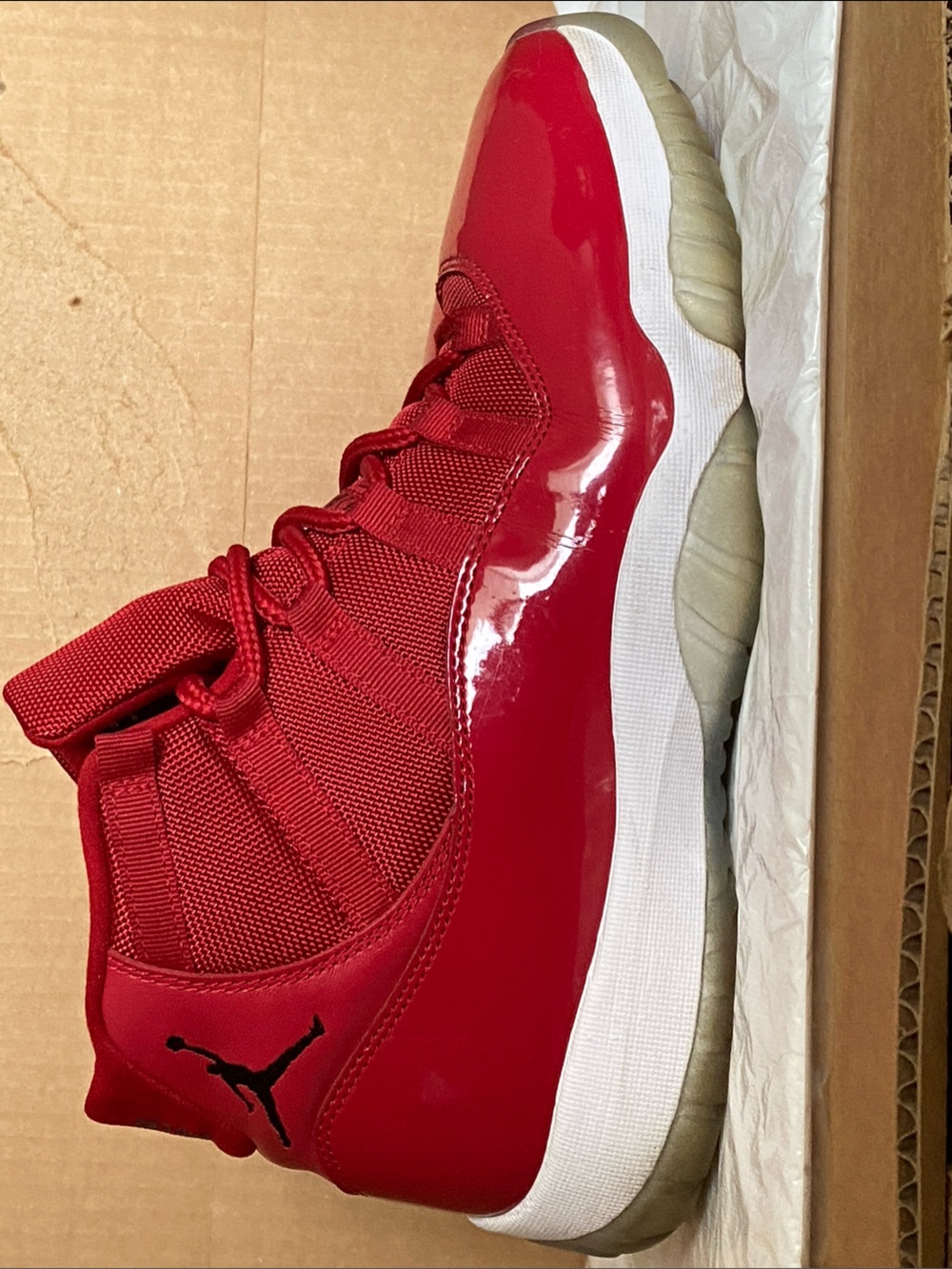 Nike Red Patent Leather High-Top Sneakers